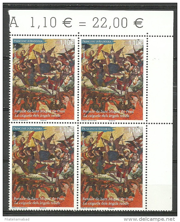 ANDORRA- CORREO FRANCES ESTE BLOQUE DE 4  O SIMILAR Nº 779-2014( C.H.C.10.14) - Blokken & Velletjes