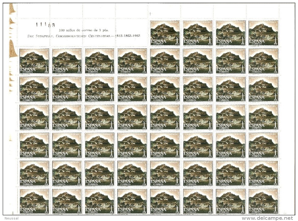 Serie   Nº 1516/8  En Pliego De  100 Sellos. - Ganze Bögen