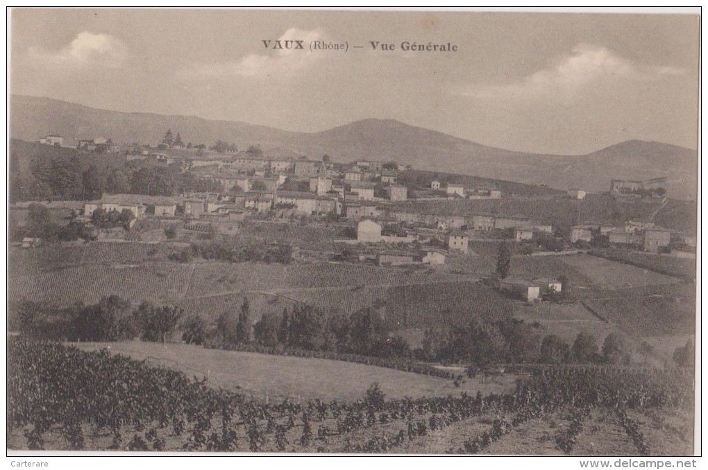 RHONE,vaux En Baujaulais,rhone,la Vue Des Vignes,les Débuts Du L´industrie Du Vin ,richesse Des Terres - Vaux-en-Velin