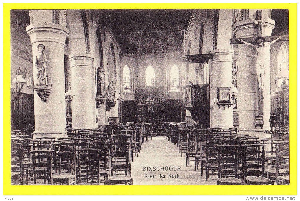 * Bikschote - Bixschoote (Langemarkt - Ieper) * Koor Der Kerk, église, Chaire De Vérité, Preekstoel, Church, Kirche Rare - Langemark-Poelkapelle