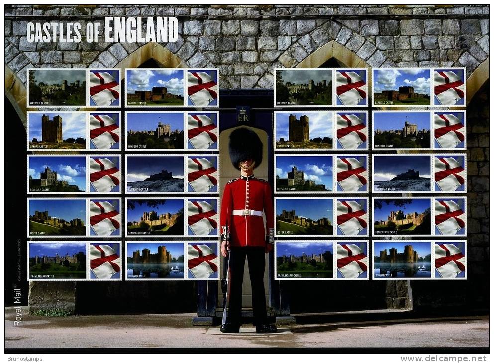 GREAT BRITAIN - 2009  CASTLES OF ENGLAND  GENERIC SMILERS SHEET   PERFECT CONDITION - Ganze Bögen & Platten