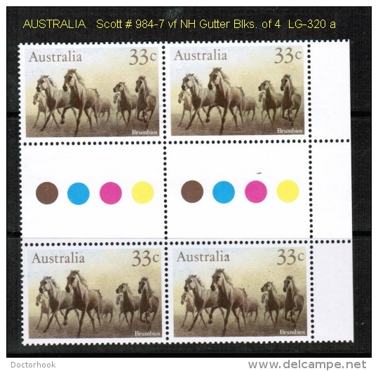 AUSTRALIA   Scott  # 984-7**  VF MINT NH GUTTER BLKS. Of 4 - Sheets, Plate Blocks &  Multiples