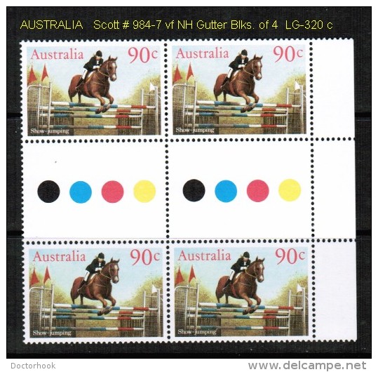 AUSTRALIA   Scott  # 984-7**  VF MINT NH GUTTER BLKS. Of 4 - Feuilles, Planches  Et Multiples