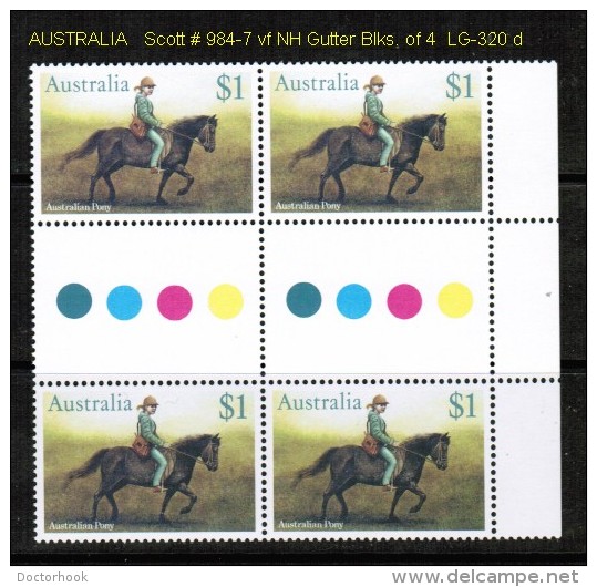 AUSTRALIA   Scott  # 984-7**  VF MINT NH GUTTER BLKS. Of 4 - Sheets, Plate Blocks &  Multiples