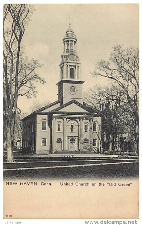 Pays Divers -etats Unis- Usa -ref C339- New Haven - Conn -united Church On The Old Green - Postcard In Good Condition  - - New Haven