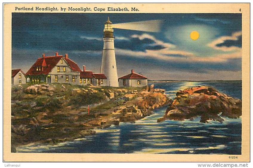 Pays Divers -etats Unis- Usa -ref C323-portland  Headlight , Cape Elisabeth -phare - Postcard In Good Condition  - - Portland