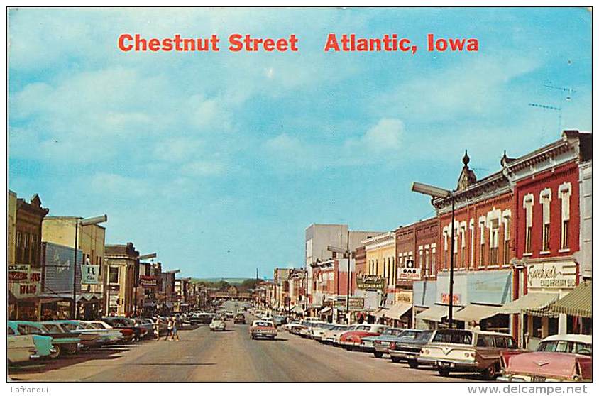 Pays Divers -etats Unis- Usa -ref C311- Chesnut Street -atlantic , Iowa - Postcard In Good Condition - - Autres & Non Classés