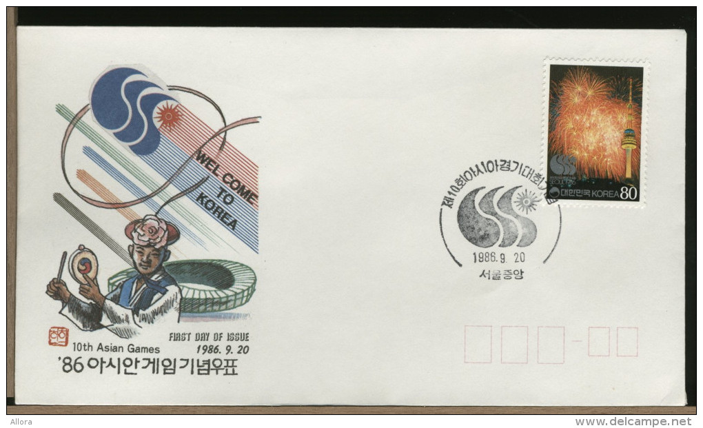 KOREA  -  FDC    ASIAN  GAMES - Corea Del Sud