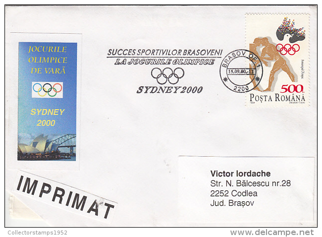 3917- SYDNEY'200 OLYMPIC GAMES, SPECIAL COVER, 2000, ROMANIA - Summer 2000: Sydney