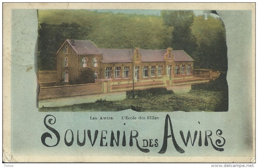 Les Awirs - Souvenir De ... -Jolie Vue De L'Ecole Des Filles - 1929 ( Voir Verso ) - Flémalle