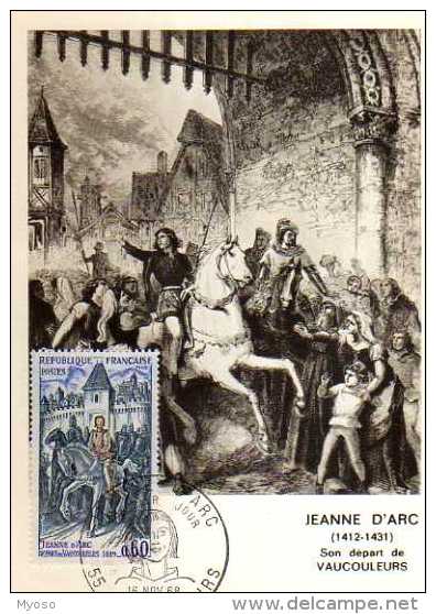 Carte 1° Jour, Obliteration, Timbre, Jeanne D'Arc Son Depart De Vaucouleurs - 1960-1969