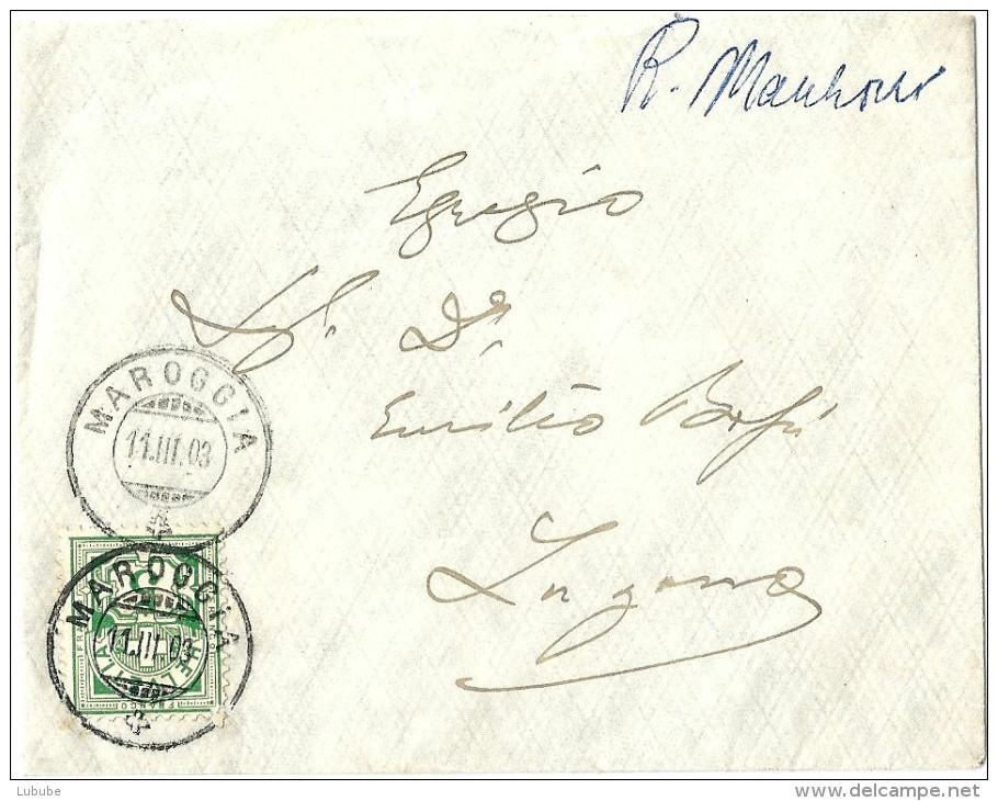 Brief  Maroggia - Lugano            1903 - Lettres & Documents