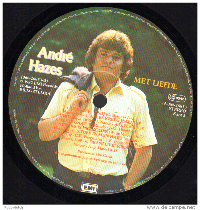 * LP *  ANDRÉ HAZES - MET LIEFDE (Holland 1982) - Other - Dutch Music