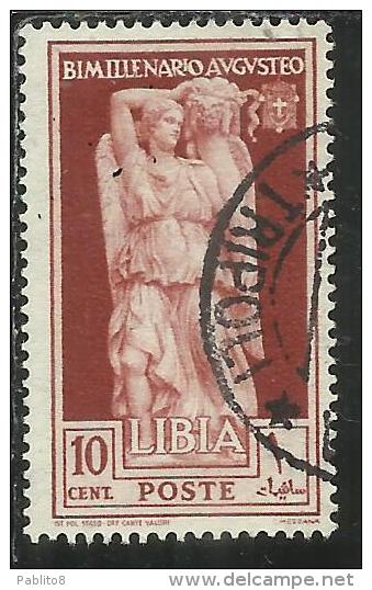 COLONIE ITALIANE LIBIA 1938 AUGUSTO CENT. 10 USED USATO - Afrique Orientale Italienne