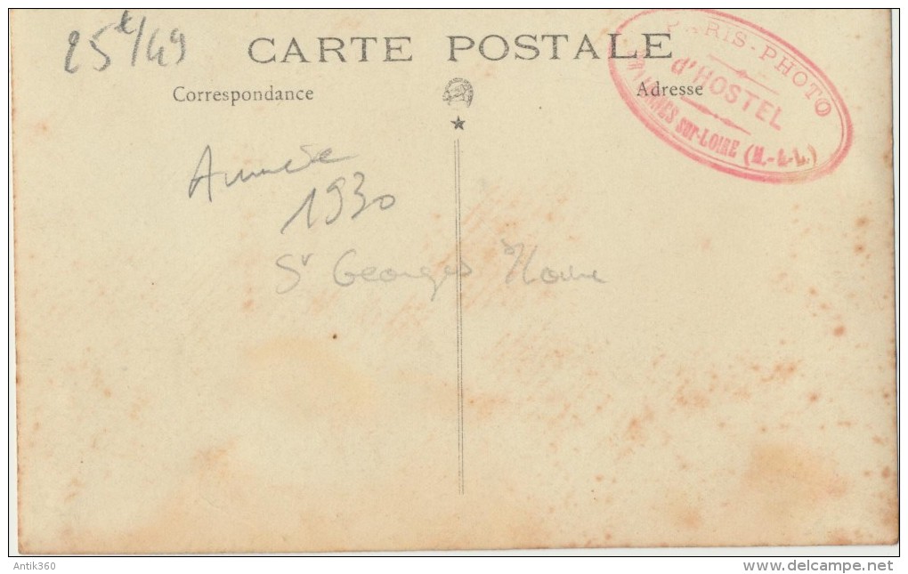 CPA 49 SAINT GEORGES SUR LOIRE Carte Photo N°3 1930 Char Défilé Au Carrefour Principale - Saint Georges Sur Loire