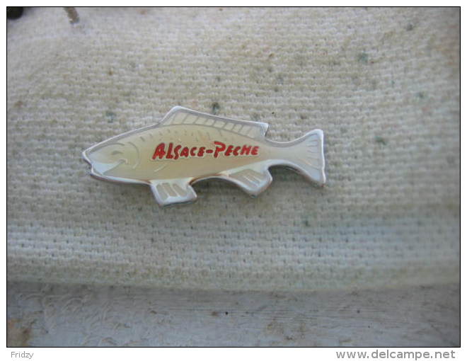 Pin´s Alsace Pêche. Poisson - Tiere