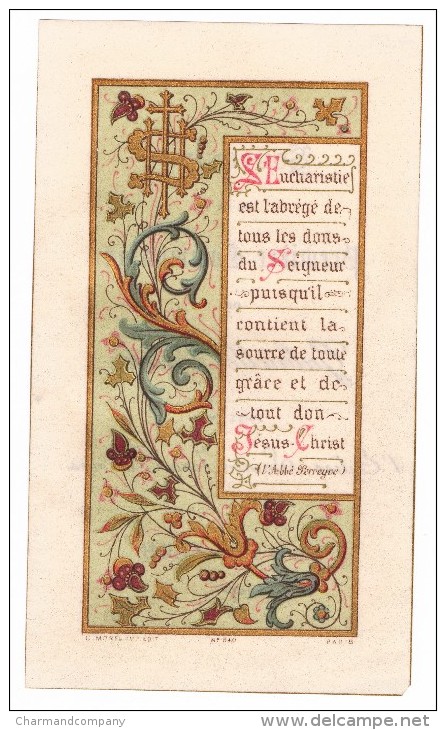 Souvenir De Première Communion 1895, Gabrielle VALCKE, Eglise Saint-Jean-Nicolas - C. Morel Editeur, Paris - Devotion Images