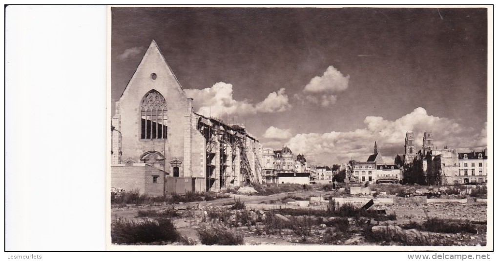 Cpa 45 Carte Photo Rare Orléans En Ruine 1944 (ecrit à La Main Sur Dos Nu) - Weltkrieg 1939-45