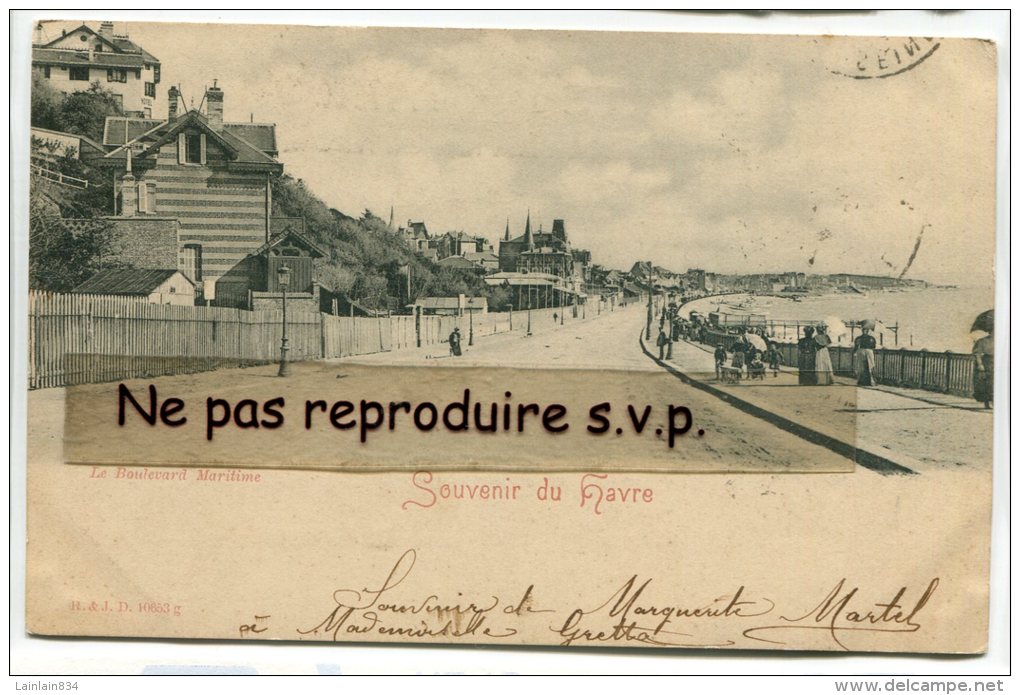 - Souvenir Du Havre - Boulevard Maritime, Animation, Précurseur, écrite En 1902, Cachets, TBE, Scans. - Unclassified