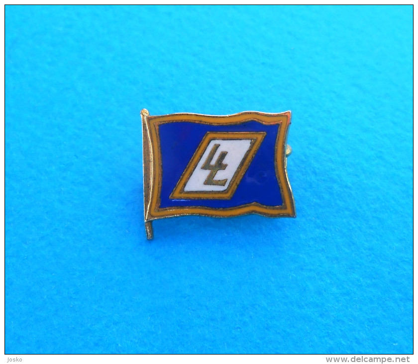 ITALY SHIPPING COMPANY ( Old Enamel Pin ) Navigation Nave Ship Cruise Line Badge Distintivo Anstecknadel Italia - Barche