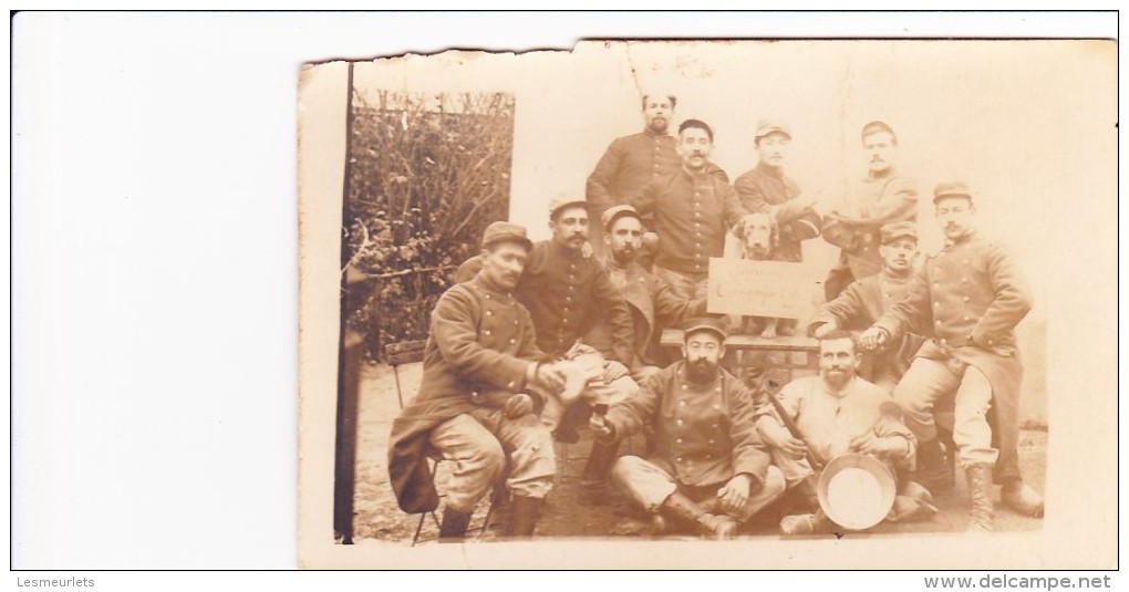 Cpa Carte Photo Rare Militaria Militaires Soldats Souvenir Campagne 1914 St Saint Avertin - Régiments