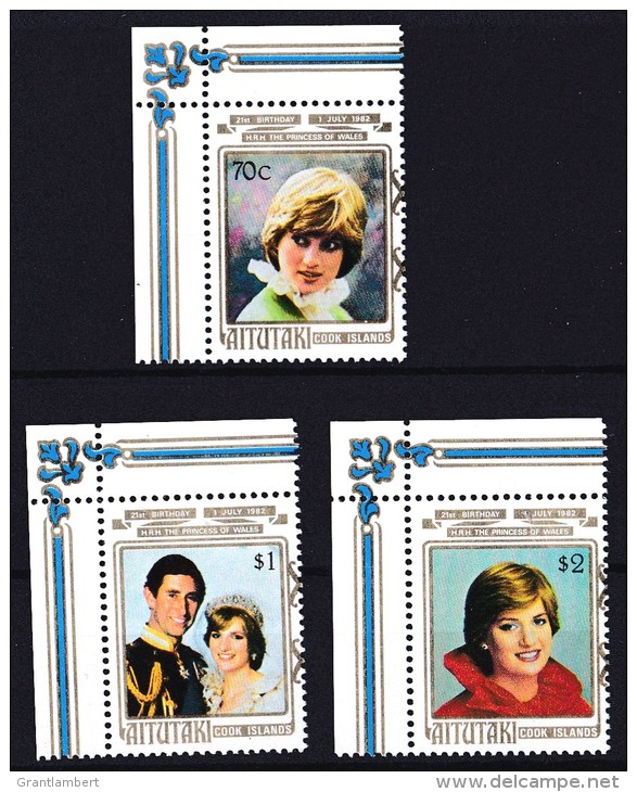 Aitutaki 1982 Princess Of Wales 21st Birthday Set Of 3 MNH - Aitutaki