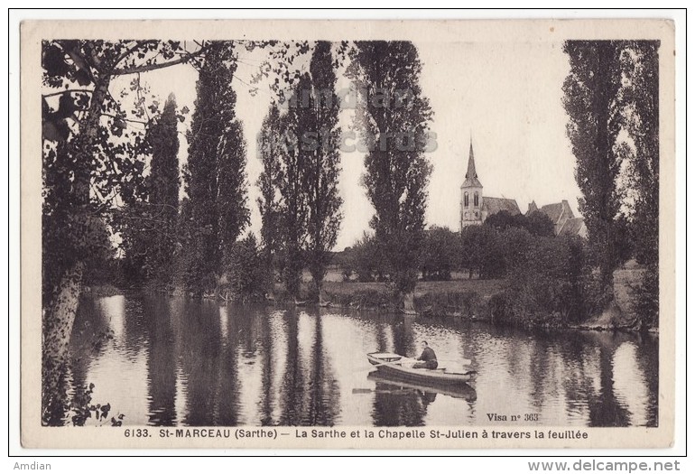 France 72 SAINT MARCEAU - La Sarthe Et La Chapelle St Julien à Travers La Feuillee - C1930s-40s Postcard CPA - Other & Unclassified