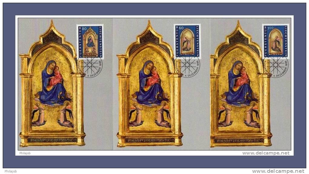 LIECHTENSTEIN 1995 3 CM N° YT 1061 à 1063 :  " PEINTURES LORENZO MONACO " ( 136 A ) + Prix Dégressif. - Paintings