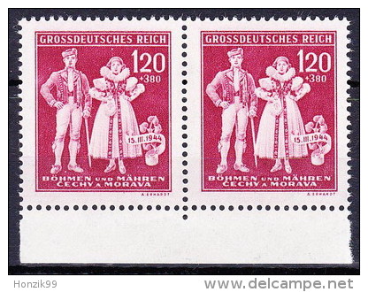 Boheme Et Moravie 1944 Mi 133 (Yv 112) Avec Varieté - Position 93/1, (MNH)**,tache Blanche Entre Les Chaussures - Altri & Non Classificati