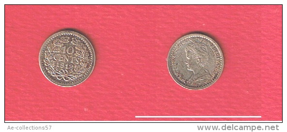 PAYS BAS   //  10 CENTS  1912     //  KM # 145    //   ETAT  SUP - 10 Cent