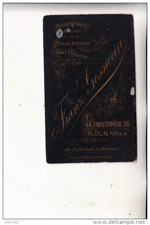 Kabinettfoto / CDV - Photograph Franz Gesswein Köln - Antiche (ante 1900)