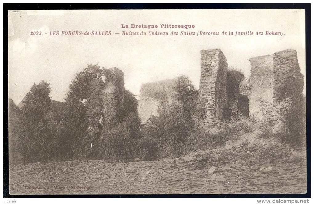 Cpa Du 56 Les Forges Des Salles Ruines Du Château Famille Rohan -- Sainte Brigitte -- Cléguérec   JUI40 - Cleguerec