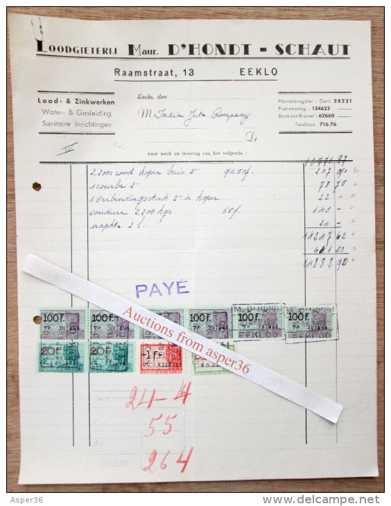 Loodgieterij Maur. D'Hondt-Schaut, Raamsraat, Eeklo 1950 - 1950 - ...