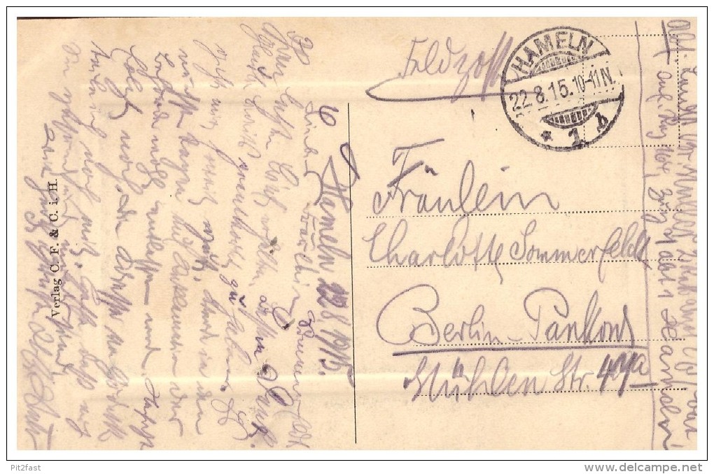 AK - Hameln , 1915 , Rattenfängerhaus , Feldpost !!! - Hameln (Pyrmont)