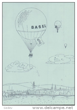 Ballon Postkarte, Mustermesse Basel, Vignette (24455) - Sonstige & Ohne Zuordnung