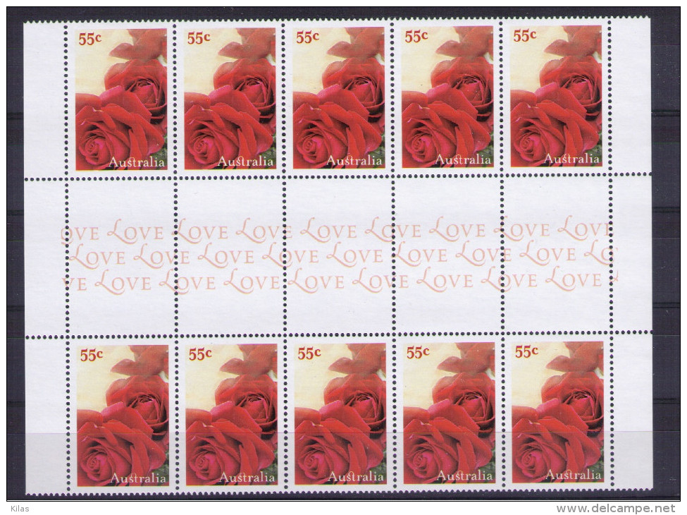 AUSTRALIA  With Love, Flowers "multiples" - Sheets, Plate Blocks &  Multiples