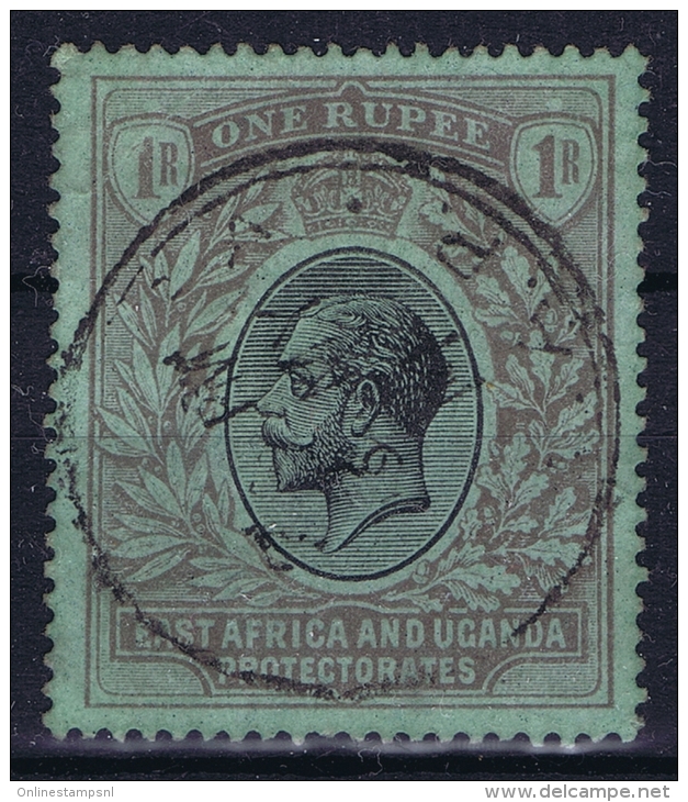 East African And Uganda Pretectorate 1912 Mi Nr 51 Y Blueish Green   Used Fold Left Top - Herrschaften Von Ostafrika Und Uganda