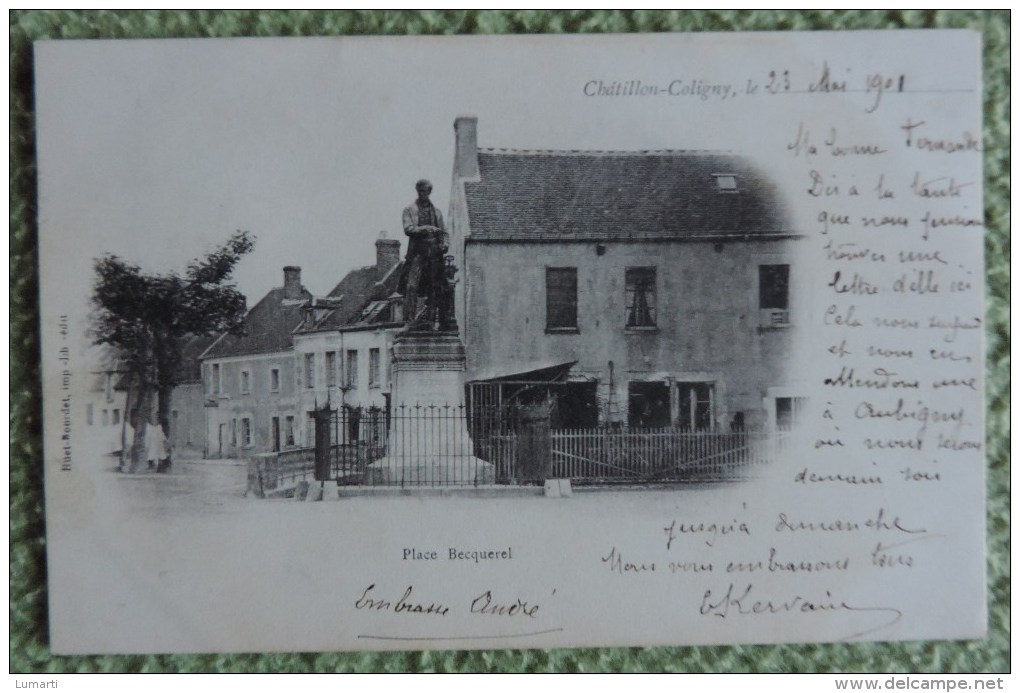 Cpa Dpt 45 - Chatillon Coligny - Place Becquerel - 1901 - Chatillon Coligny