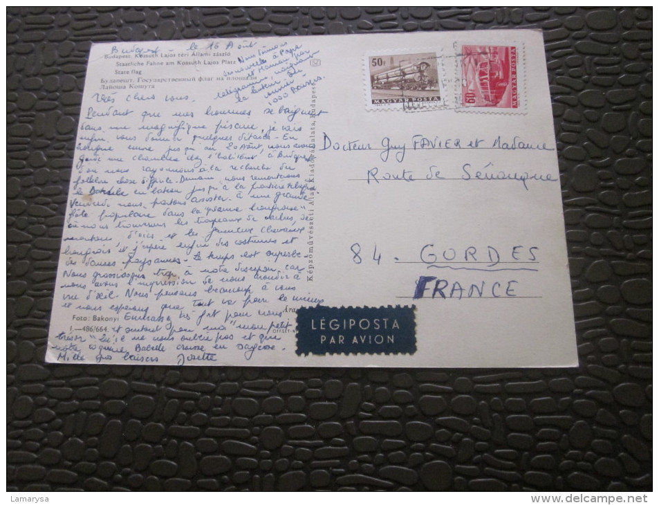 Lettre  CPM De  Magyar (Budapest)   étiquette  Legiposta  Par Avion    > Pour Saumanes 84 - Postmark Collection
