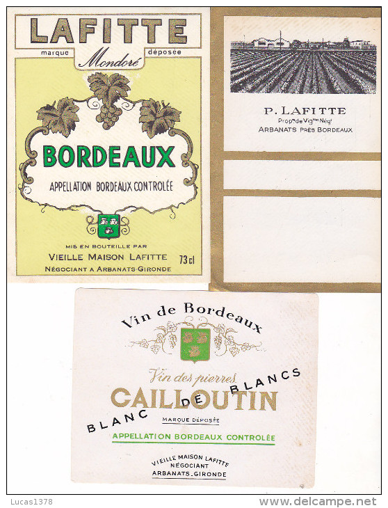 TRES JOLI LOT DE 7 ETIQUETTES VIEILLE MAISON LAFITTE / ARBANATS - Collections, Lots & Séries