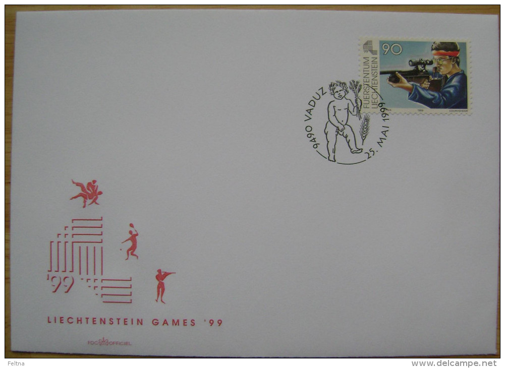 1999 LIECHTENSTEIN GAMES FDC SPORT SHOOTING - Shooting (Weapons)