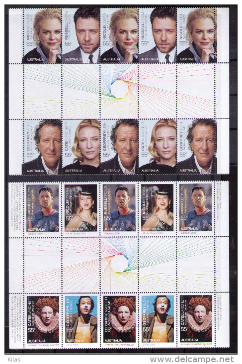 AUSTRALIA  Actors "multiples" - Sheets, Plate Blocks &  Multiples