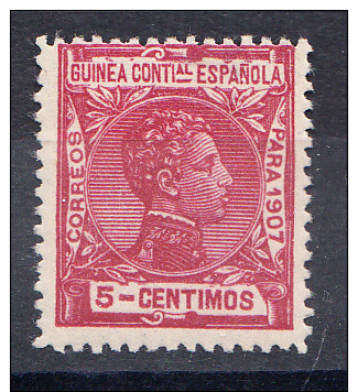 GUINEA 1907 . ALFONSO XIII 5 CENT.   EDIFIL Nº 47   NUEVO CON CHARNELA  SES 044 - Guinea Española