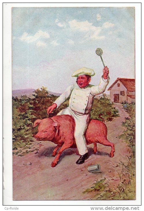 FANTAISIE . COCHON . PORC . " LA CHEVAUCHÉE " - Réf. N°2160 - - Cochons