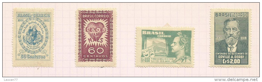 Brésil N° 494 à 497 Neufs Avec Charnière Côte 2.75 Euros - Unused Stamps