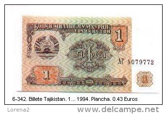 6-342. Billete Tajikistan. 1 - 1994. Plancha - Tadjikistan