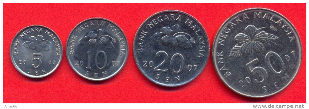 Malaysia 2007 Coins Set AXF - UNC (Set - 4 Coins) 5, 10, 20, 50 Sen - Malaysie