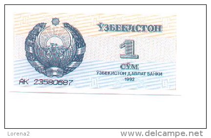 6-363. Billete Uzbekistan P-61. 1 Cym 1992.  Plancha - Tagikistan