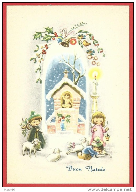 CARTOLINA NV ITALIA - BUON NATALE - Angioletti - Bambini - Pecorelle - SAEMEC S-454 - 10 X 15 - Altri & Non Classificati