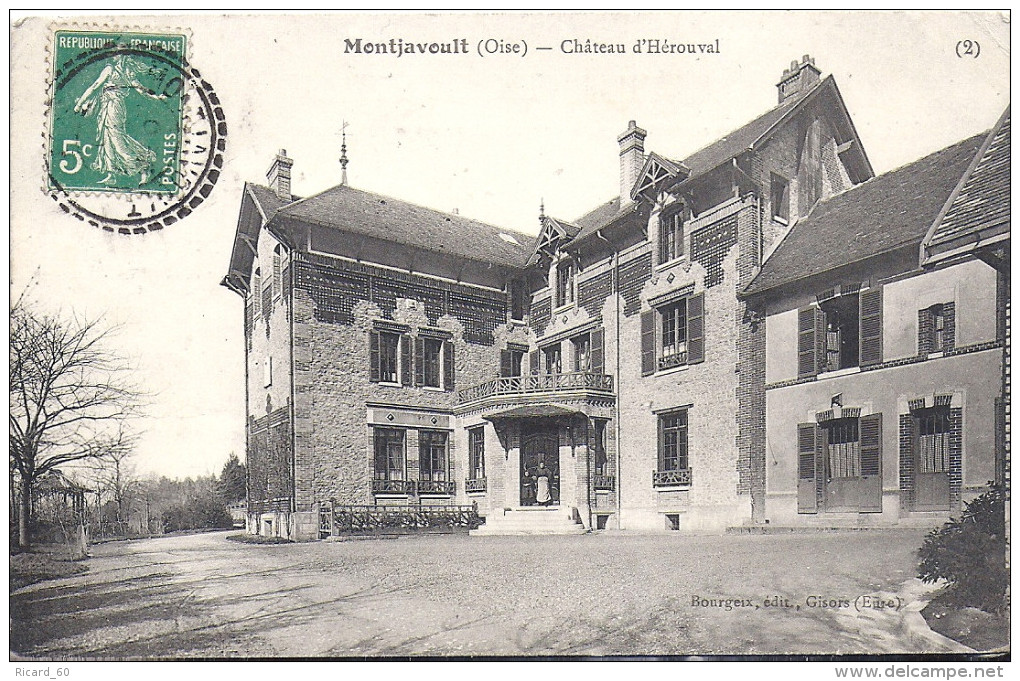 Cpa Montjavoult, Château D'hérouval, Beau Cachet - Montjavoult